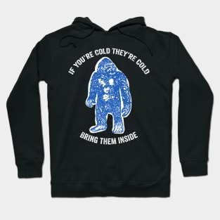 Bring Bigfoot in from The Cold. If you're cold, they're cold. Bring them inside. Hoodie